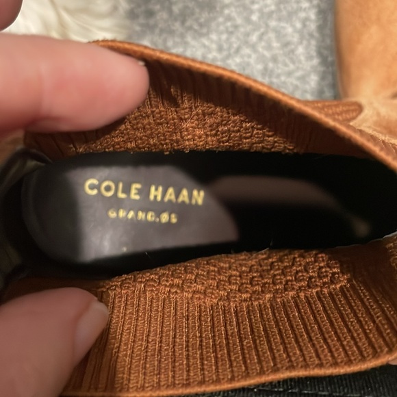 Cole Haan Cognac suede booties w/ Pointed Toe. Very gently used. Water resistant - Picture 8 of 8